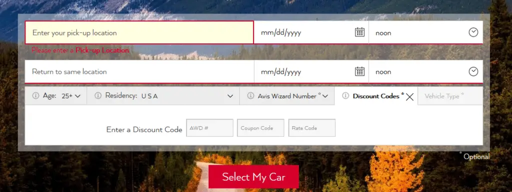 Avis AWD Code and Corporate Discount