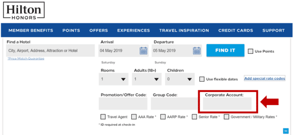 corporate travel codes