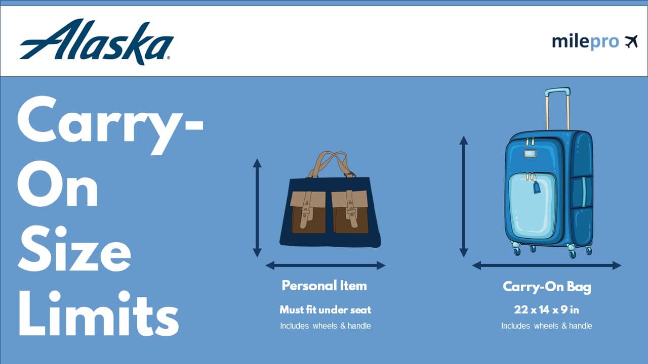 Alaska airlines personal item size on sale