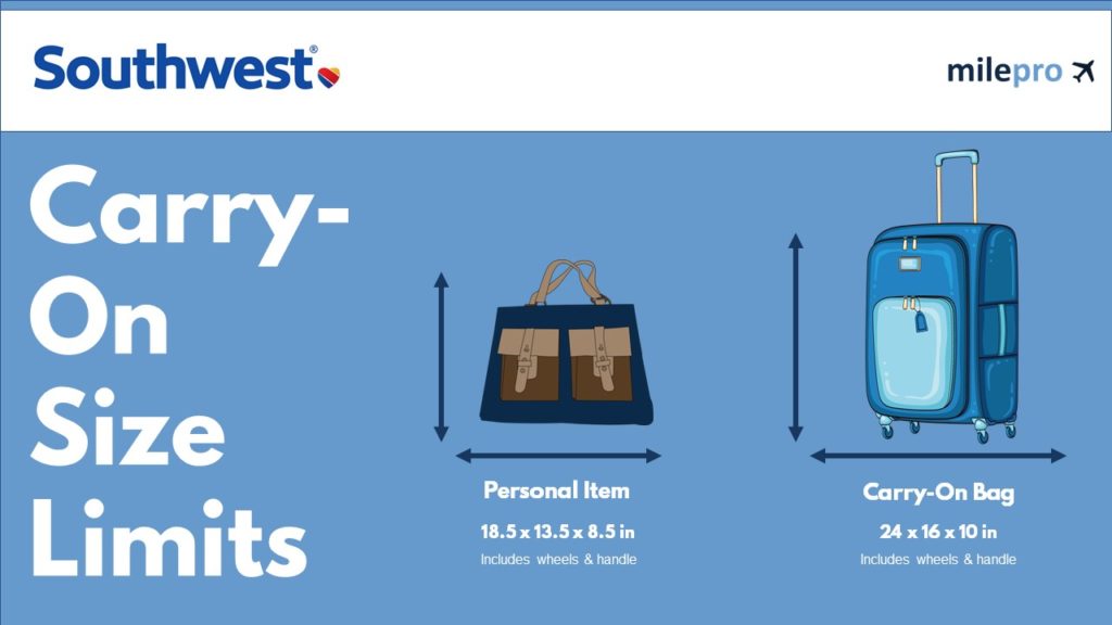 southwest airlines carry on size and weight