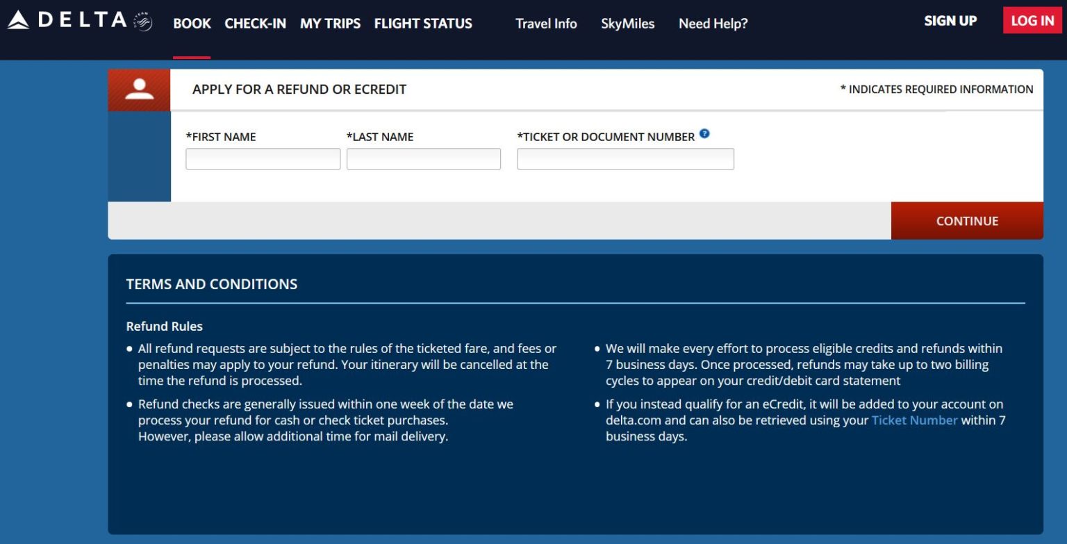 Delta Airlines Refund Policy How to Get a Refund from Delta