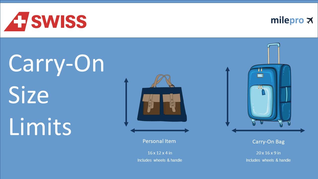 Swiss store baggage size