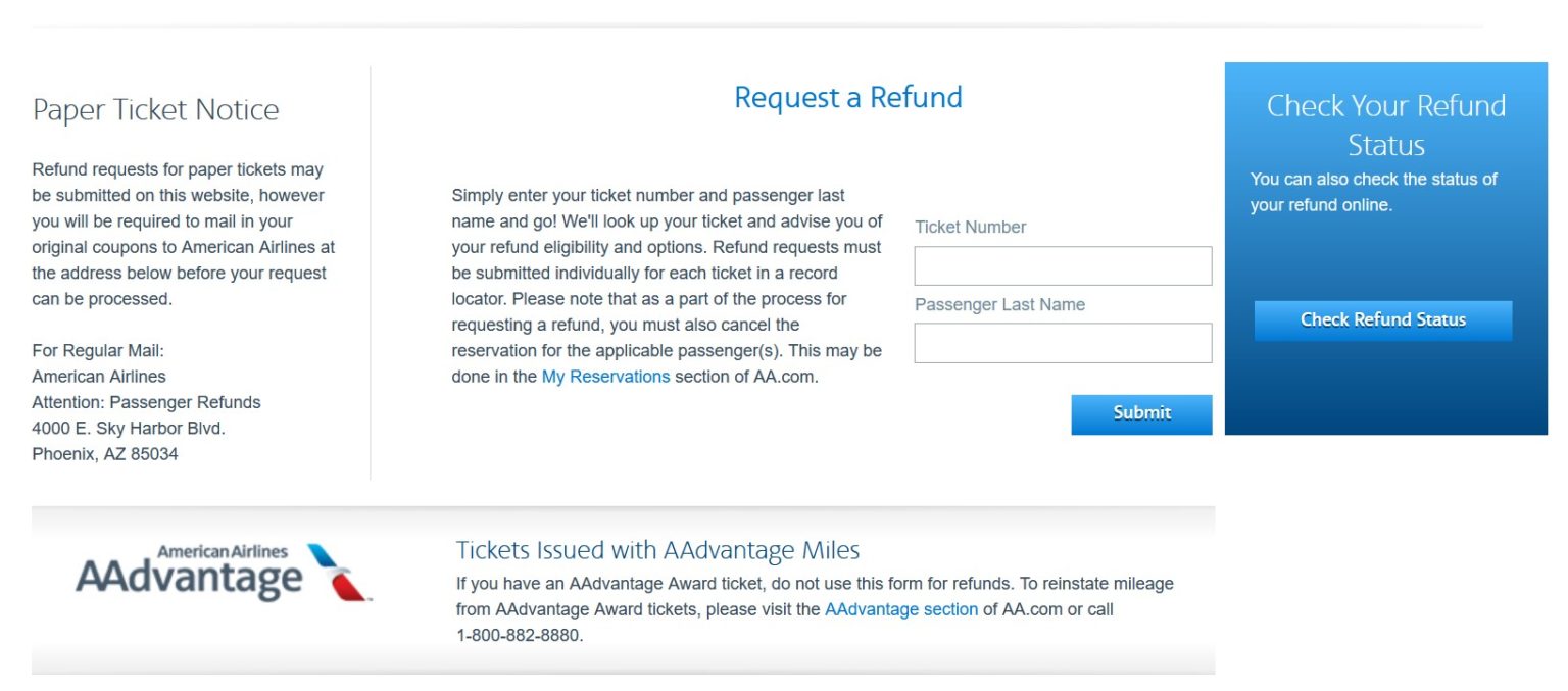 American Airlines Refund Policy: How To Get A Refund On AA.com