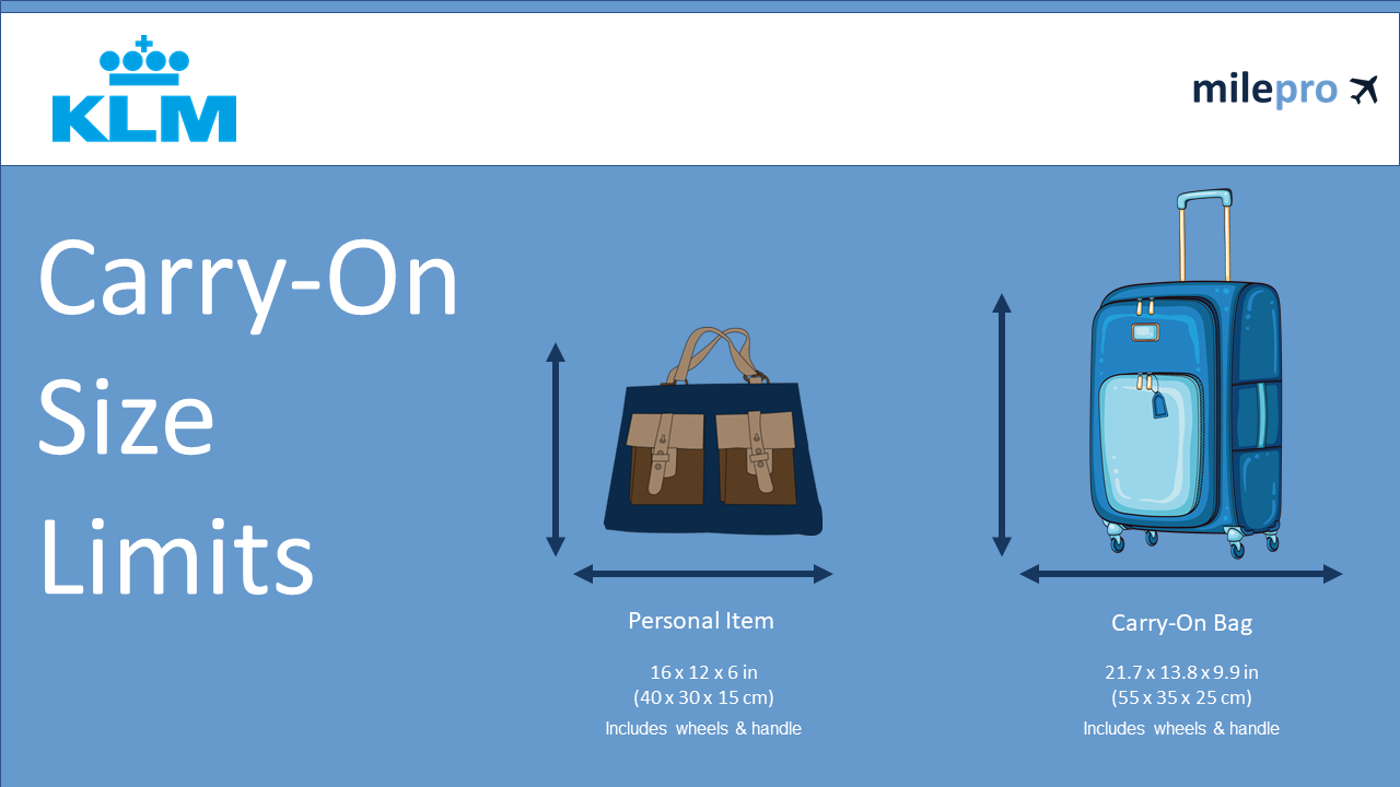 Cabin bag store size klm