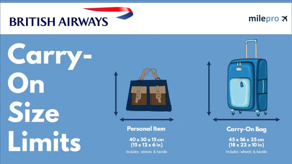 British Airways Carry on size limits