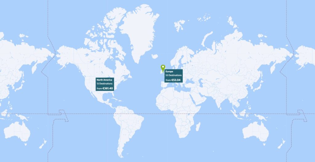 aer lingus direct routes and destinations