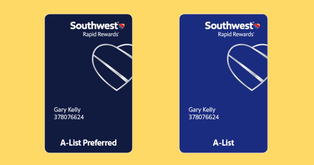 Southwest A list and A list Preferred