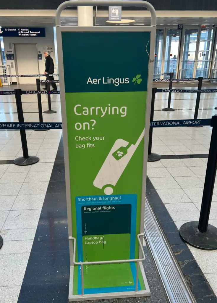 Aer Lingus Size Checker for carry-on and personal items