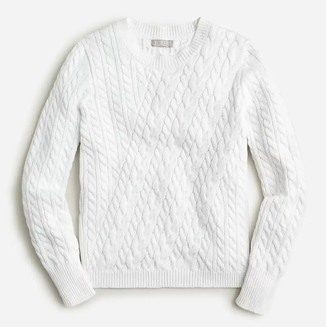 J.Crew: Diagonal Cable-knit Sweater For Women