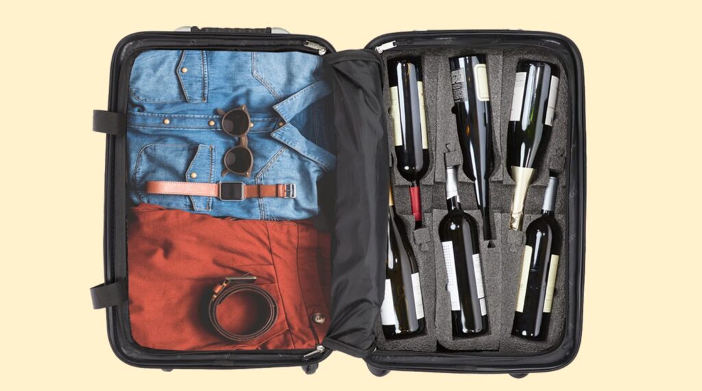 wine in checked luggage