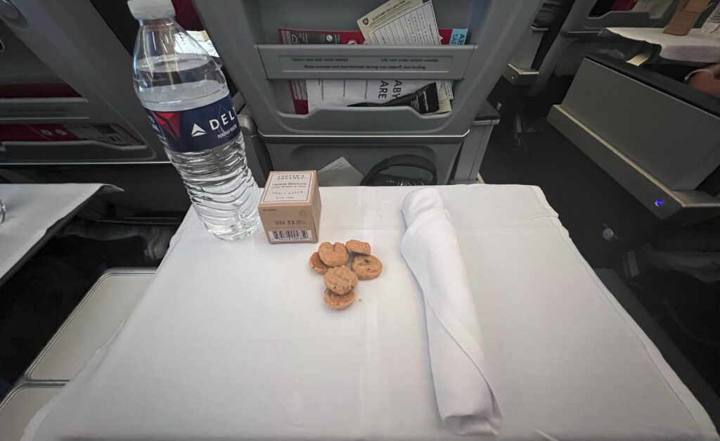 Delta Premium Select tablecloth and snack