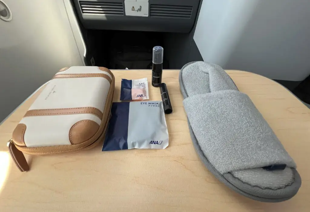 ANA Business Class Seat 10A Boeing 787 amenity kit