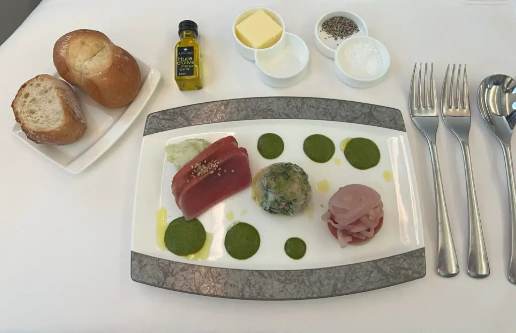 ANA Business Class Seat Boeing 787 appetizer