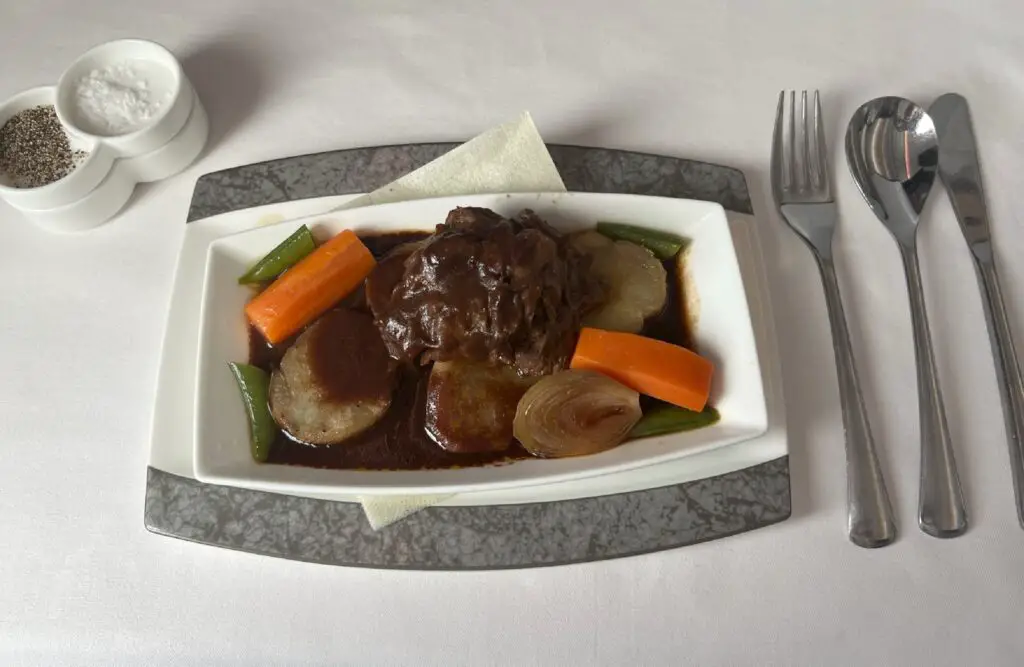ANA Business Class Seat Boeing 787 main course