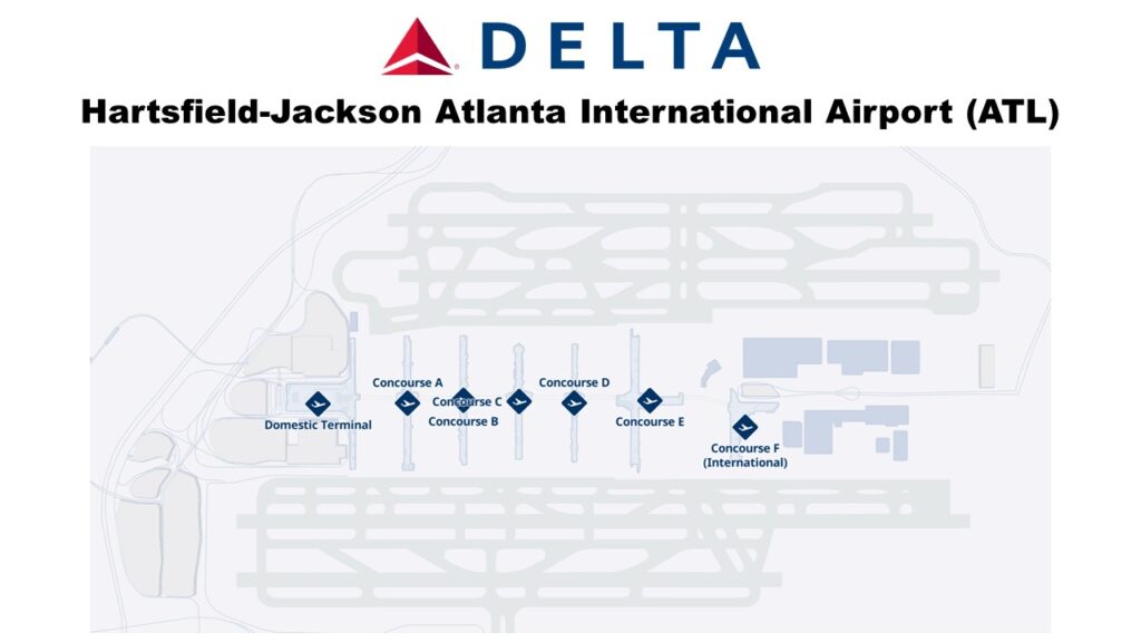 Delta Hub Airport ATL Terminal Map
