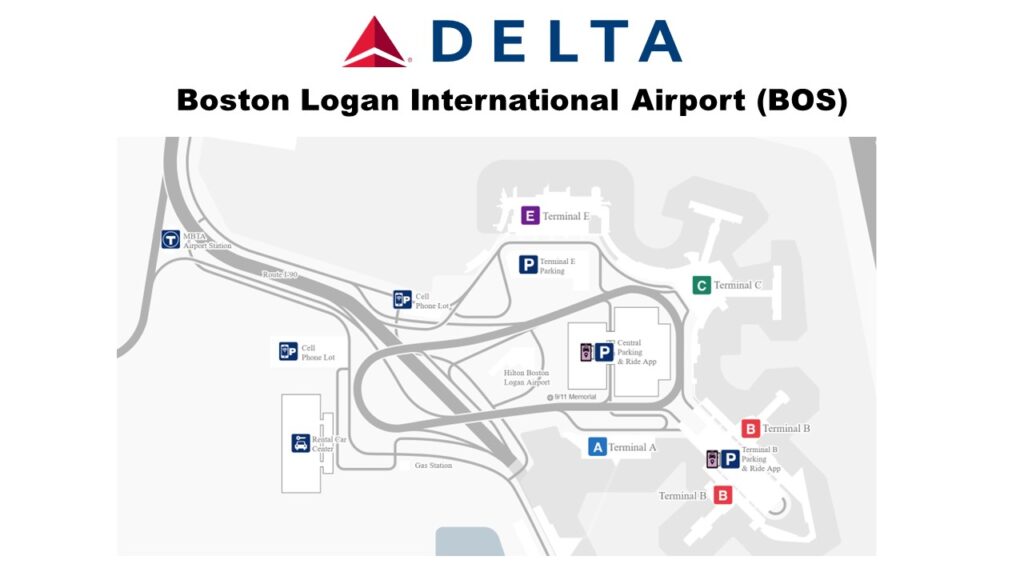 Delta Hub Airport BOS Terminal Map