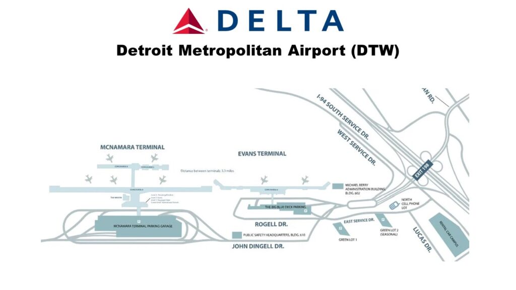 Delta Hub Airport Detroit DTW Terminal Map