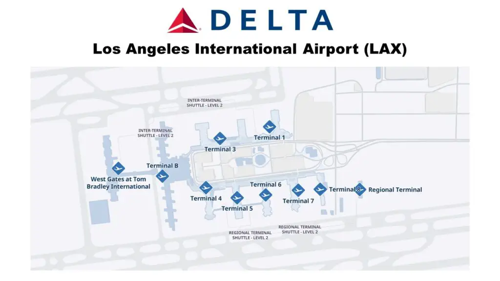 Delta Hub Airport LAX Terminal Map
