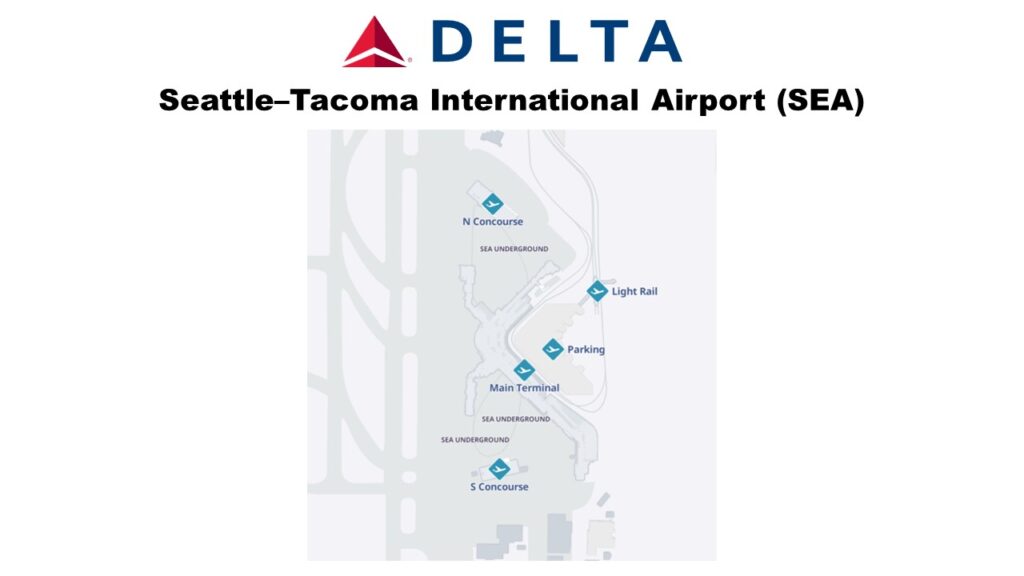 Delta Hub Airport SEA Terminal Map
