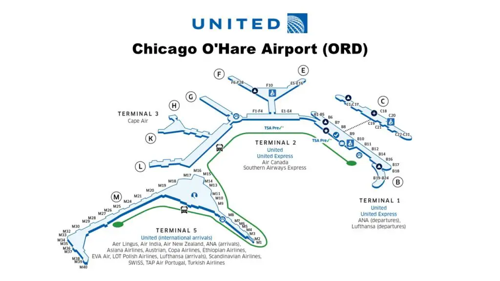 ORD United Terminal Map