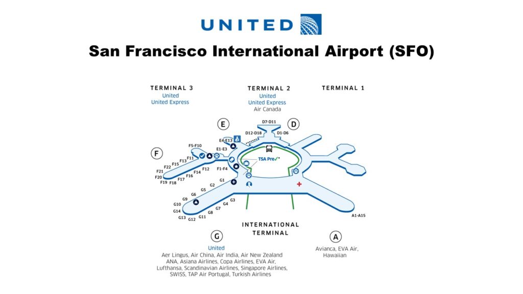 SFO United Terminal Map