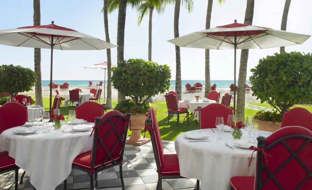 Costa Grill Acqualina view of beach
