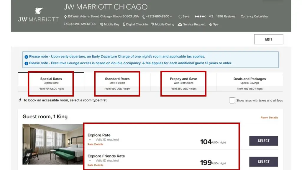 Marriott Employee Discount Code Example Chicago