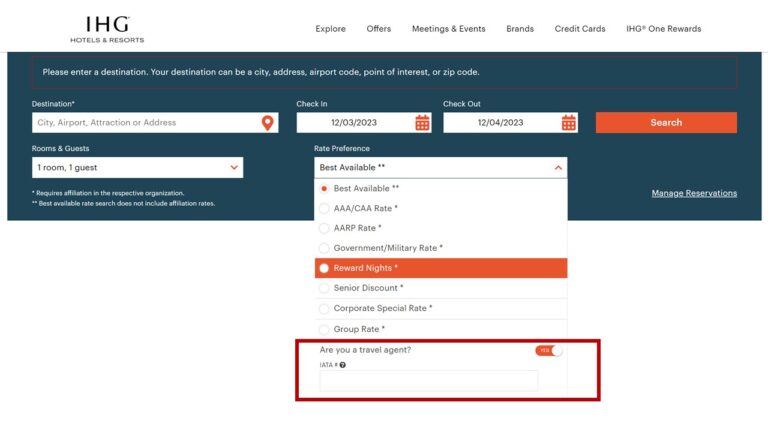 ihg travel agent