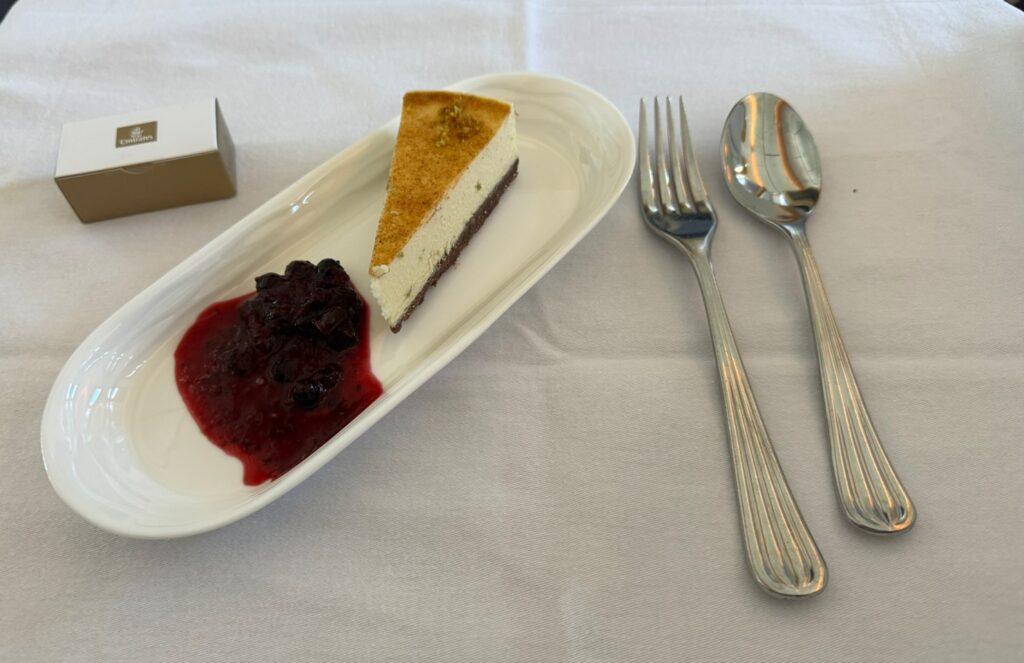 Emirates 777 Business Class Food Dessert