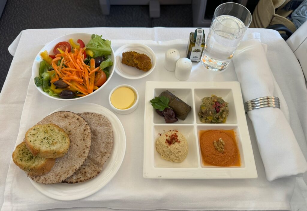 Emirates 777 Business Class Food Mezze Plate