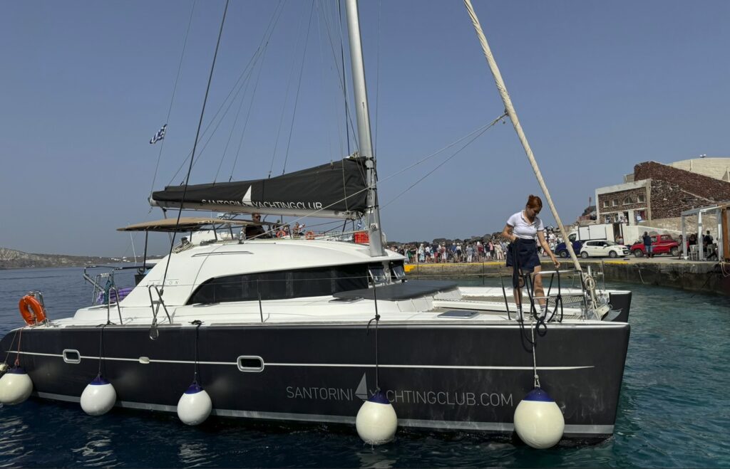 Canaves Oia Santorini yachting club catamaran