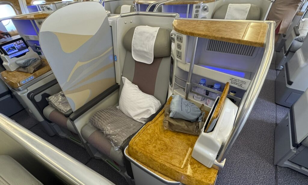 Seats 14E and 14F with the divider up