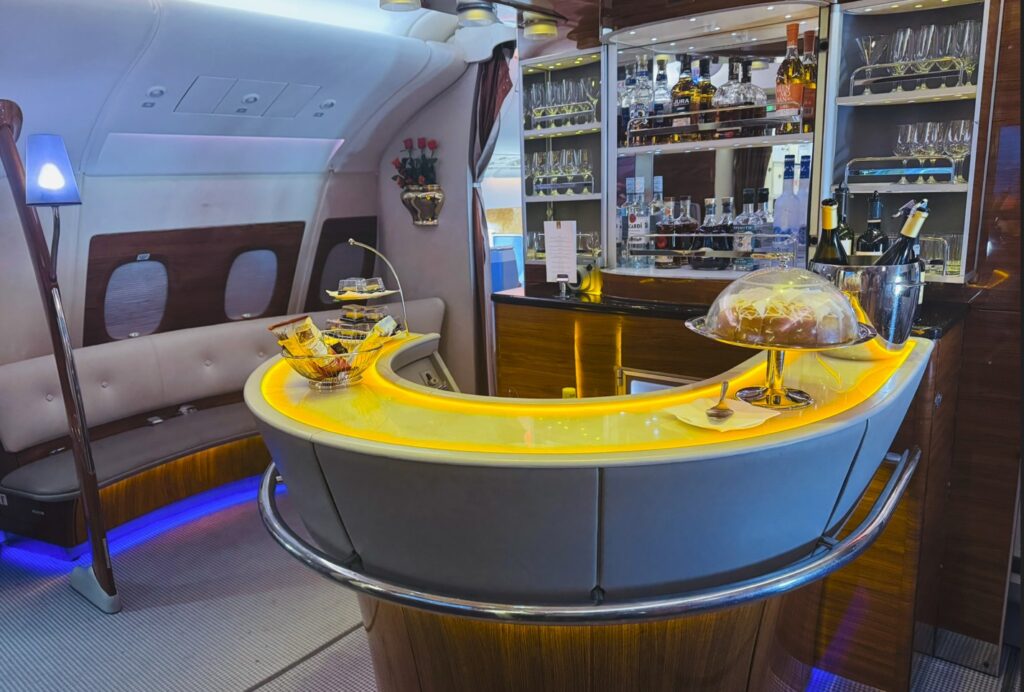 emirates a380 on board lounge