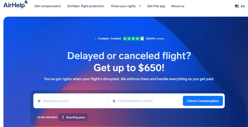 airhelp landing page