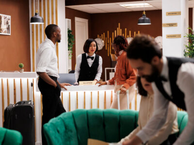 hotel employees and guests